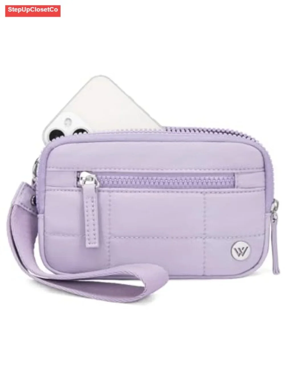 RFID Blocking Quilted Nylon Wristlet Wallet for Women with Card Slots,
